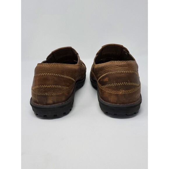 TIMBERLAND BROWN LEATHER SLIP ON CLOSED TOE SHOES COMFORT MEN SIZE 8M - Picture 6 of 14